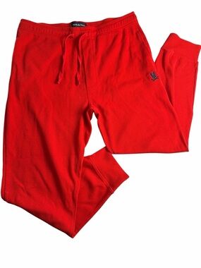 Psycho Bunny Men’s Waffle Knit Lounge Jogger Pants red size XL